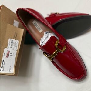 Bibi Lou Red Loafers  NEW Anthropologie Size 41 / 10.5 US Work Shoes. Academia